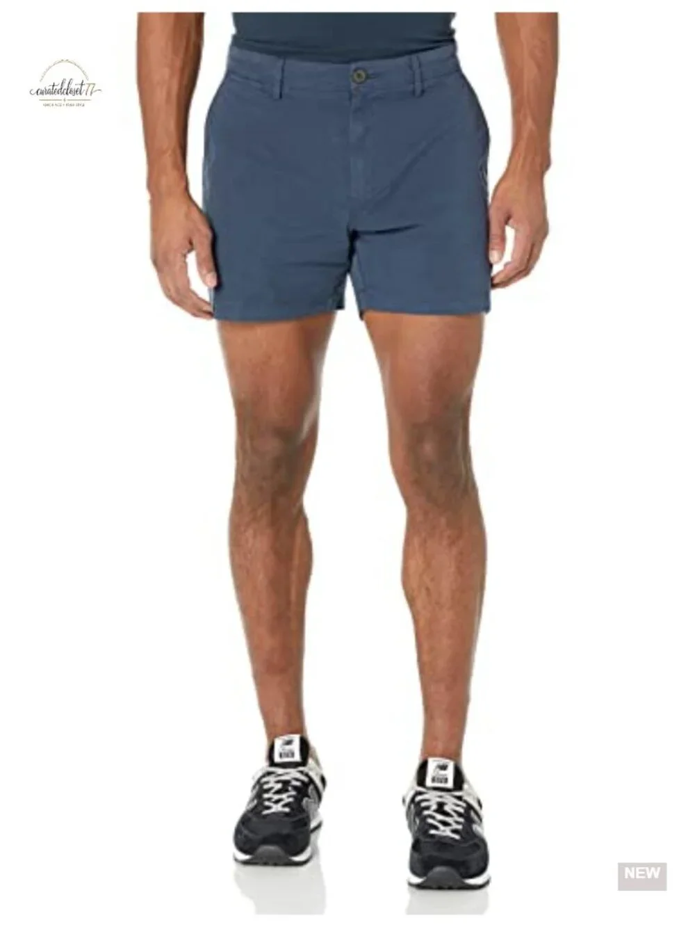Men's Slim-Fit Flat-Front Stretch Chino Shorts with Elastic Waistband